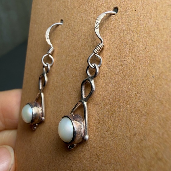 Bohemian 925 Sterling Silver Mother of Pearl Dangle - Picture 6 of 13